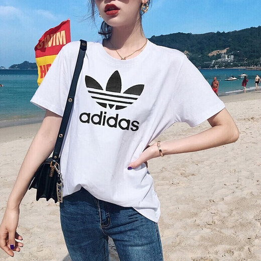 阿迪达斯 （adidas）三叶草短袖T恤女装2025夏季新款运动跑步训练休闲舒适圆领上衣套 CV9889白色 S