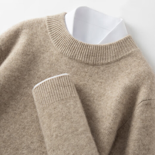 INCOFAN Ordo City cashmere sweater for men's half turtleneck autumn and winter thickened pure cashmere base sweater light gray 2XL 185