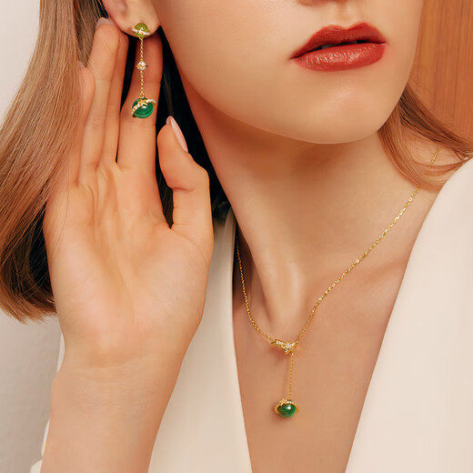 LOLA ROSE Heliocentric Series Women's Necklace Light Luxury Birthday Gift for Girlfriends on Holidays LR50606-Malachite