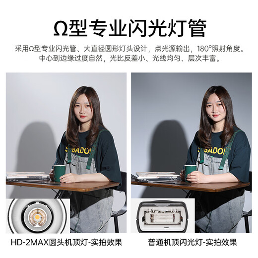 JINBEI HD-2MAX top flash touch screen lamp real round head photography lamp suitable for Canon Nikon Fuji Sony micro single composite hot shoe off-machine portrait high-speed TTL HD-2MAX standard + TR-Q6II dry battery flasher Sony version (only applicable to Sony cameras)