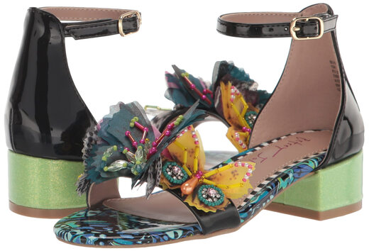 Betsey johnson unisex children's shoes Pippy high-heeled sandals black multi-color 5 older children