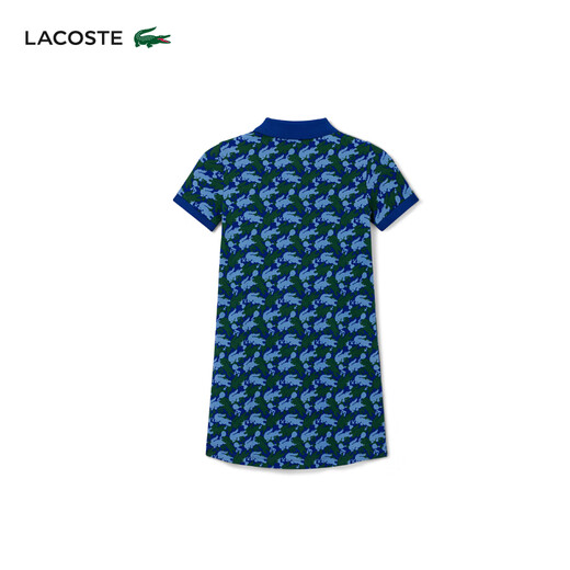 鳄鱼（LACOSTE）x MINECRAFT联名童装潮流印花舒适休闲Polo连衣裙|EJ3882 E2F/宝石蓝+绿色+浅蓝鳄鱼印花 4A