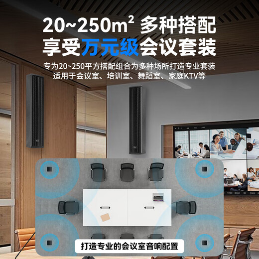 Xianke (Sast) Professioneller Konferenzraum Audio -Set -Kombination Familie KTV Hintergrund Musik Training Ausrüstung Bluetooth -Verstärker Wandhänge -Sound -Säule VD202+SH415*4+M17+DSP816