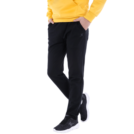 特步（XTEP）直筒运动裤男裤秋冬季男士宽松针织卫裤跑步长裤垂感休闲裤子黑色 针织长裤-黑【春秋款】 XL