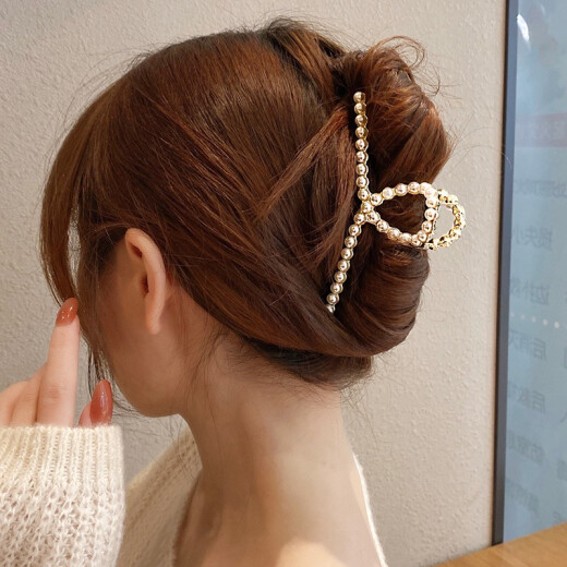 Idel's metal hairpin for the back of the head, bathing clip, hair clip, women's imitation pearl shark clip, Japanese hair ponytail clip, starry hair clip C4X302-G222