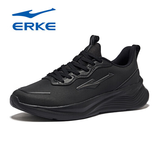 Hongxingerke (ERKE) sneakers men's black men's shoes waterproof and non-slip leather winter new shoes shock-absorbing and dirt-resistant outdoor running shoes 3523 black [waterproof leather style] 40