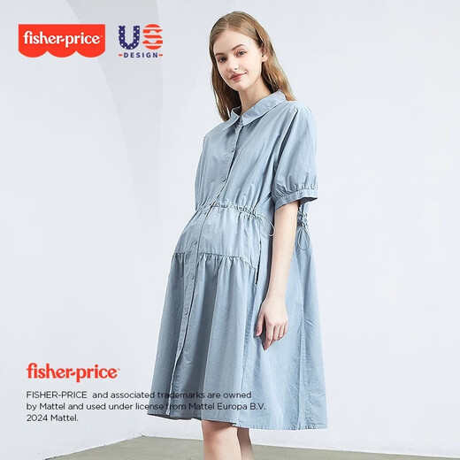 
Fisher-Price (Fisher-Price) American Fisher maternity dress spring and summer new style dress pure cotton breastfeeding clothes fashionable maternity dress women fashionable summer dress cloud blue dress M[100-120Jin[Jin equals 0.5 kg] suitable for wearing]