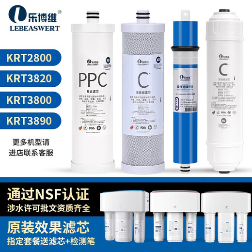 Élément d'élément de filtre Lebowei Élément filtrant du purificateur d'eau Qinyuan KRT3800 / 3820/2800/3890 OSMOSIE RO RO MEMBRANE ENSEMBLE Élément de filtre Adapté à Qinyuan KRT-2800 Purificateur de purificateur Filtre Élément d'eau complète de la production d'eau filtrante (Suite LeBowei Film élevé de desseins) a modernisé la production d'eau modernisée