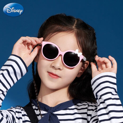 Disney (Disney) children's sunglasses for men and women, children's sunglasses, children's anti-UV Children's Day gift glasses 7C4 pink
