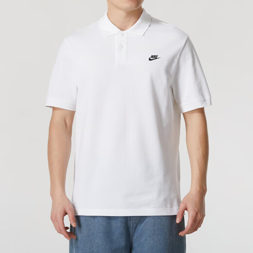 Nike T-Shirt Kurzärärmelte Herren Sommer Neuer Klassiker Lapel Polo-Hemd Fitness Sportswear atmungsaktives lässiges Top FN3895-100 White S