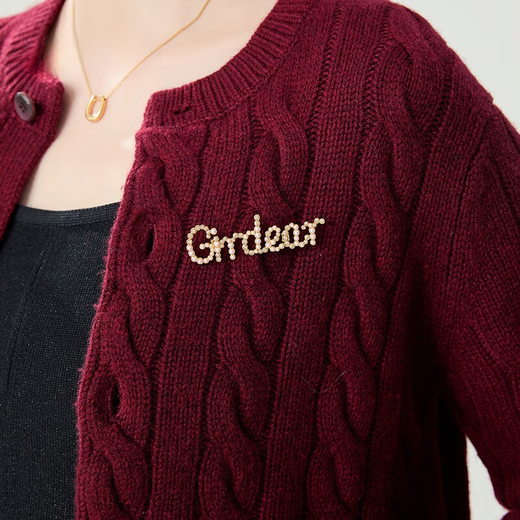 Fumikage brother GD English letters exquisite versatile brooch 190004 gold