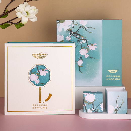英雄（HERO）【毕业礼物】钢笔 礼盒 H701玉兰花系列10K金笔商务办公男女送礼墨水套装 粉色