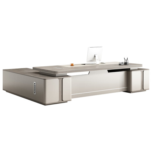 Guiqiu Boss Desk Desk President Desk Simple Modern Panel Executive Desk Supervisor Desk Single General Manager Desk and Chair Combination Total length 2 meters Boss Desk + Luxurious Double Side Cabinets