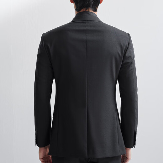 报喜鸟西服套装男士西装【澳洲绵羊毛】轻商务正装时尚上班西装西裤套装 黑色净色-标准-单开 48 A(175/96) /请备注腰围或裤子