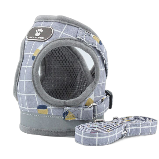 Kangbeini Cat Traction Rope Cat Rope Anti-Escape Cat Rope Harness Vest Style Adult Kitten Out Cat Chain Cat Supplies Pink Plaid Style S 4-8Jin Jin equals 0.5kg for cats