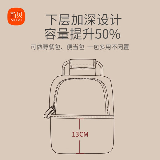 Xinbei Back Milk Bag Breastfeeding to Work Mummy Bag Blue Ice Diagonal Cross-shoulder Out Portable Milk Storage Bag Dovini Gray