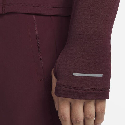 耐克（NIKE）THERMA-FIT秋冬季新款男高领防泼水跑步健身训练运动长袖T恤 FB8565-681/暗红色 2XL