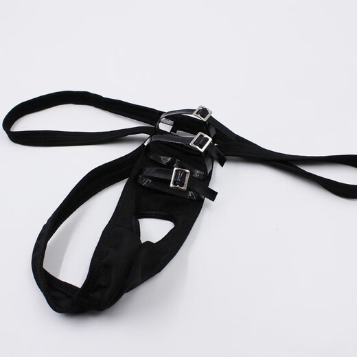 ZKHE men's fun underwear sexy loophole bundled thong T-pants easy to enter and exit pants 60Jin[Jin equals 0.5 kg] couple's sexy underwear triangle with hole black
