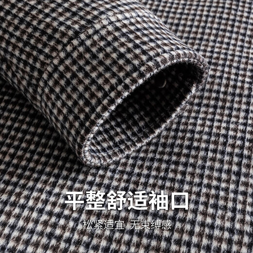 Dance with wolves [wool] jacket male winter fashionable bird grid coat men's down jacket 003 gray 175