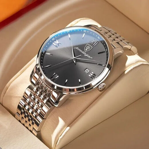 Casollen Yageer Watch Swiss Water Calendar Luminoso Business Business Men a Mass's Fashionable Generoso Simple Pareja Mira Automático 826 Silver Shell White Surface Versión fuerte