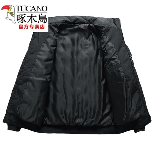 Woodpecker (TUCANO) Autumn and Winter Cotton Jacket Men's 2026 Brand Cotton Stand Collar Men's Lightweight Warm Top Black 519 XL
