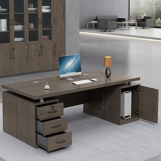 Jingyi Demei Boss Desk Desk Simple Modern Executive Desk Manager President Desk and Chair Combination 1.8 Meter Boss Desk