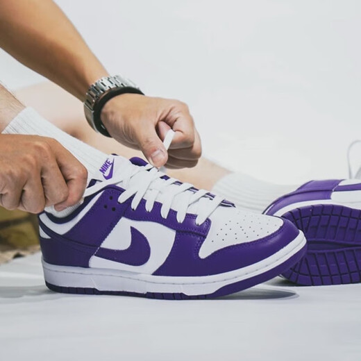 
Nike (NIKE) men's shoes autumn new Dunk Low skateboard shoes retro sneakers low top casual shoes DD1391-104 white purple 42.5