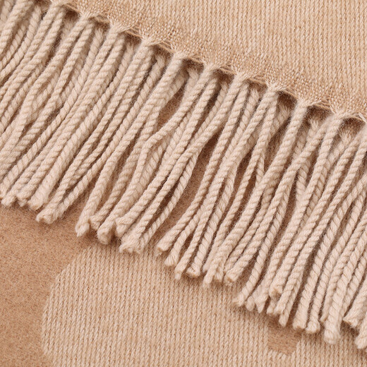 COACH brand direct supply same style tassel sheep wool scarf camel color CU807 Christmas gift for men and women