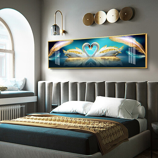 
Mo Hua Lulin Modern Simple Bedroom Decoration Painting Warm and Romantic Bedside Painting Hotel Hotel B&B Room Hanging Painting Background Wall Painting 01 Supporting Mo Yimo 9272 200*60 Black Frame (Diamond Inlay Painting) Customized Size