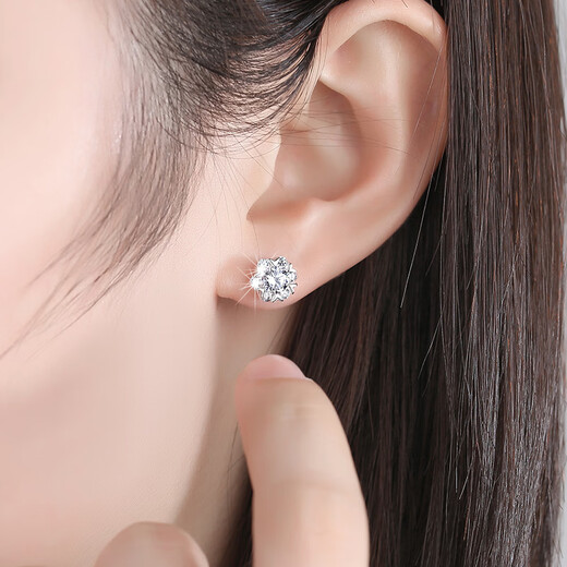 Laohuangxiang 2025 New Large Super Flash Star Snowflake S999 Pure Silver Earrings Women's Sterling Silver Earrings Feel Earrings Star Snowflake Earrings Whole Body Pure Silver + Certificate + Fine