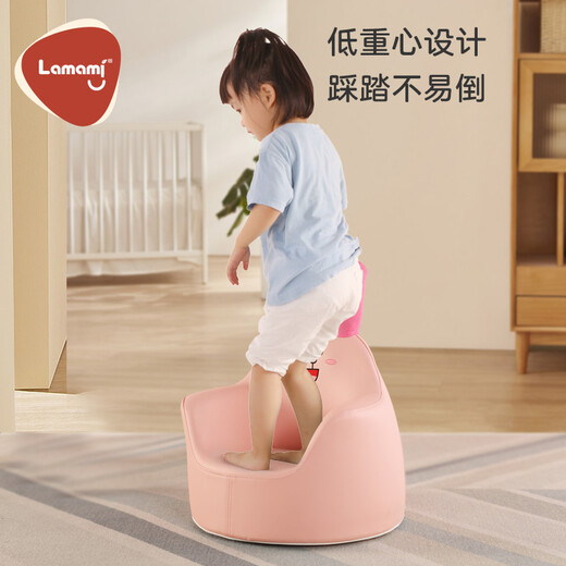 lamami 儿童沙发宝宝婴儿卡通高弹海绵皮艺女孩公主座椅学坐椅lamomi701 粉粉兔（推荐1-3岁） 海绵 49cm