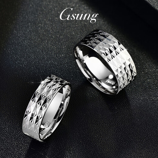 GsunG platinum couple ring new PT950 car flower star ring fashionable shiny platinum ring for men and women priced by gram, please contact customer service before bidding for gold price