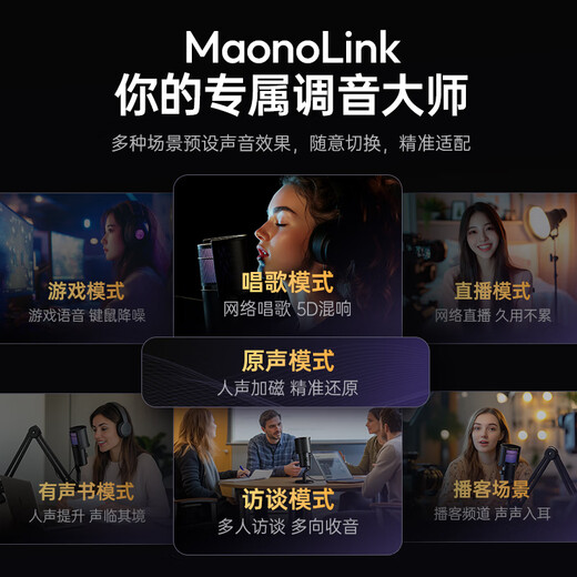 Maono live broadcast microphone computer desktop game e-sports noise reduction radio microphone USB desktop microphone mobile phone recording singing condenser microphone bracket anchor dedicated Maono DM50 DM50 cantilever model (noise reduction + reverberation + voice change) free software adjustment