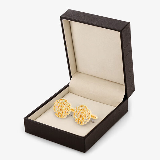Apatia French shirt cuff buttons for men, gold business cuff buttons for men and women, simple shirt cuff buttons, gift box, gold hollow pattern