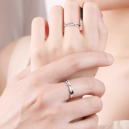 MZMZ platinum ring love intertwined pt950 platinum couple ring men's and women's ring engagement wedding birthday anniversary gift light luxury couple ring