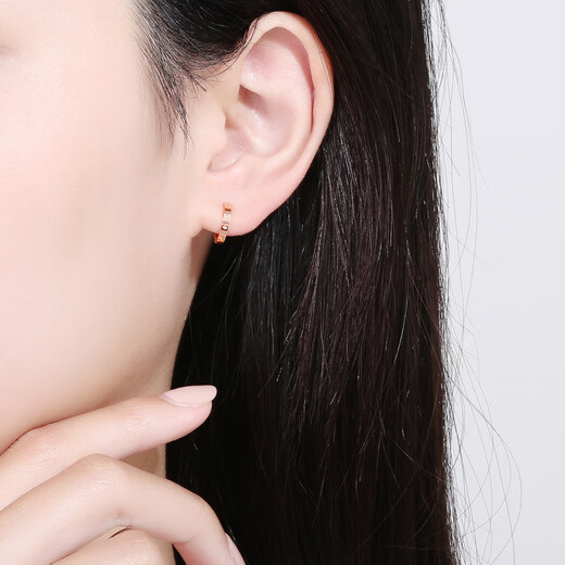 Saturday blessing 18K gold earrings for women, colorful gold earrings and earrings, birthday gift, red 18K gold, one pair