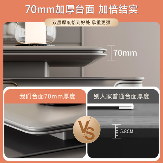 Wolin Boss Desk Chairman Desk Boss President Desk Executive Desk High-end Tables and Chairs Modern Simple Office Furniture 2.4 Meter Boss Desk Voice Controlled Lighting