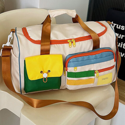 Bolsa de equipaje Hesu Bolsa de viaje de gran capacidad para mujeres Sports Bag Sports Bag Bag Travel Bag Bolsa de gimnasia Bolsa de viaje de color contrastante [obedecer]