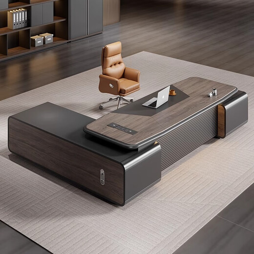 Chengyu boss desk office desk simple modern light luxury high-end paint office boss desk manager president executive desk 2.4m boss table + 2.4m filing cabinet + boss chair