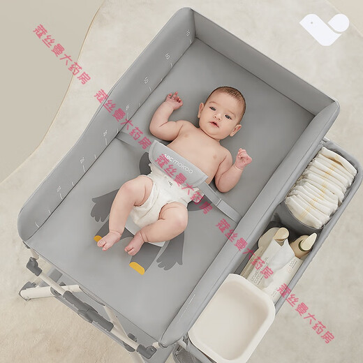 
ABCMOKOO Oti Diaper Table Baby Care Table No Installation Folding Multifunctional Baby Bath Dildo Table Morandi Gray [Oti-AIR Style + Bath Bath Bath Mat