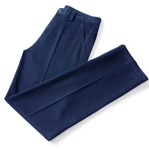 Old man's head jeans men's summer thin loose straight wash high waist business casual young and middle-aged long pants men's trend IG3892 dark blue 40