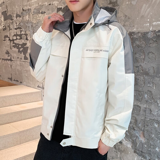 Woodpecker (TUCANO) jacket men's spring and autumn casual men's jacket work baseball uniform trendy tops men 9902 without velvet # beige M (recommended 90-110Jin [Jin equals 0.5 kg])