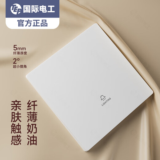 TEP International Electrician 86 Cream Switch Socket Household Large Board Matte Skin Female Sense Five-hole USB Dual Control Air Conditioning Panel Ultra-thin Milk White Five-hole Socket (Sample Price is limited to one piece)