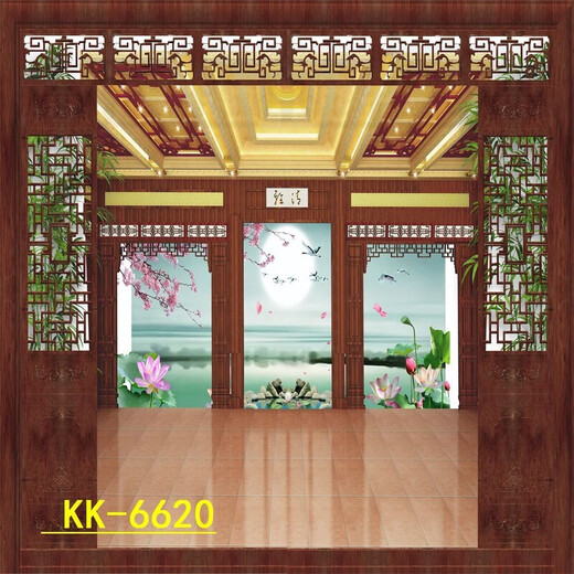 理沙星树直播背景布3d立体 高清客厅3d立体简约轻奢背景布主播直播间背景 KK-4881 3米宽+3米高