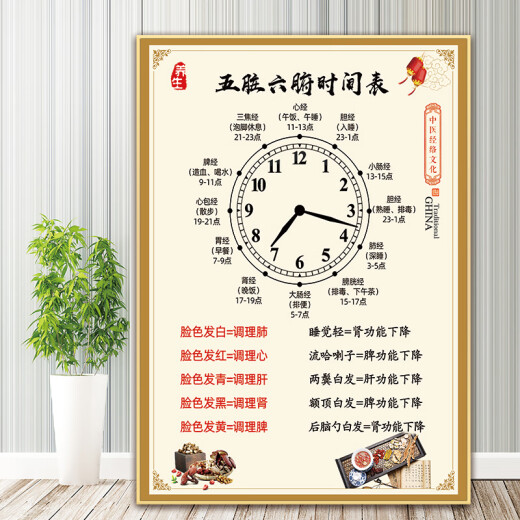 CLCEY生病的步骤海报图片中医养生馆装饰画养生之道九种体质墙贴画艾灸 6 相纸90*12048寸