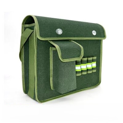 Runhua Nian Tool Bag Canvas Tool Bag Thick Wear-Resistant Large Small Hardware Storage Bag Large Capacity Woodworking Multi-Function Water Cup Pocket Large Ordinary Style 45-36-15 cm