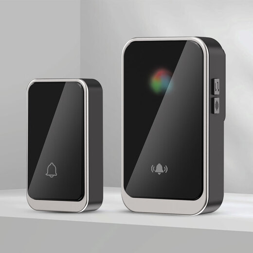 亦真A20门铃无线家用智能超远距离电子叮咚遥控门铃铛老人呼叫器防水 黑色【1个按键+1个响铃】