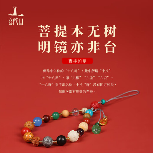 Putuo Mountain official genuine 18-seed mobile phone chain Duobao Bodhi mobile phone lanyard to attract wealth mobile phone decoration birthday gift