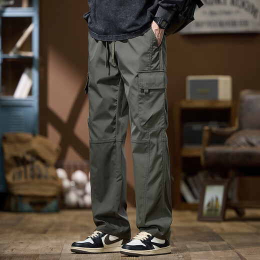 Cotton American style velvet thickened outdoor assault overalls men's autumn and winter new loose trendy casual straight pants black B84 velvet high quality 34 XL 125-140Jin Jin equals 0.5 kg