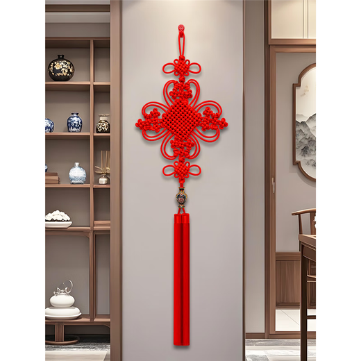 Tianyufu colgante de nudo chino de alta gama sala de estar pared de fondo grande nuevo colgante de porche de estilo chino mudarse a una nueva casa Regalo del Festival de Primavera Maestro nudo rico personalizado tamaño extra grande 190 * 52